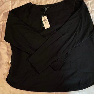 Polo Ralph Lauren Women Color Black Size XL Sweater Gold Side Buttons